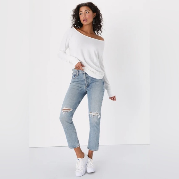 Project Social T Travis White Long Sleeve Sweater Top. Size Small. - Picture 2 of 8